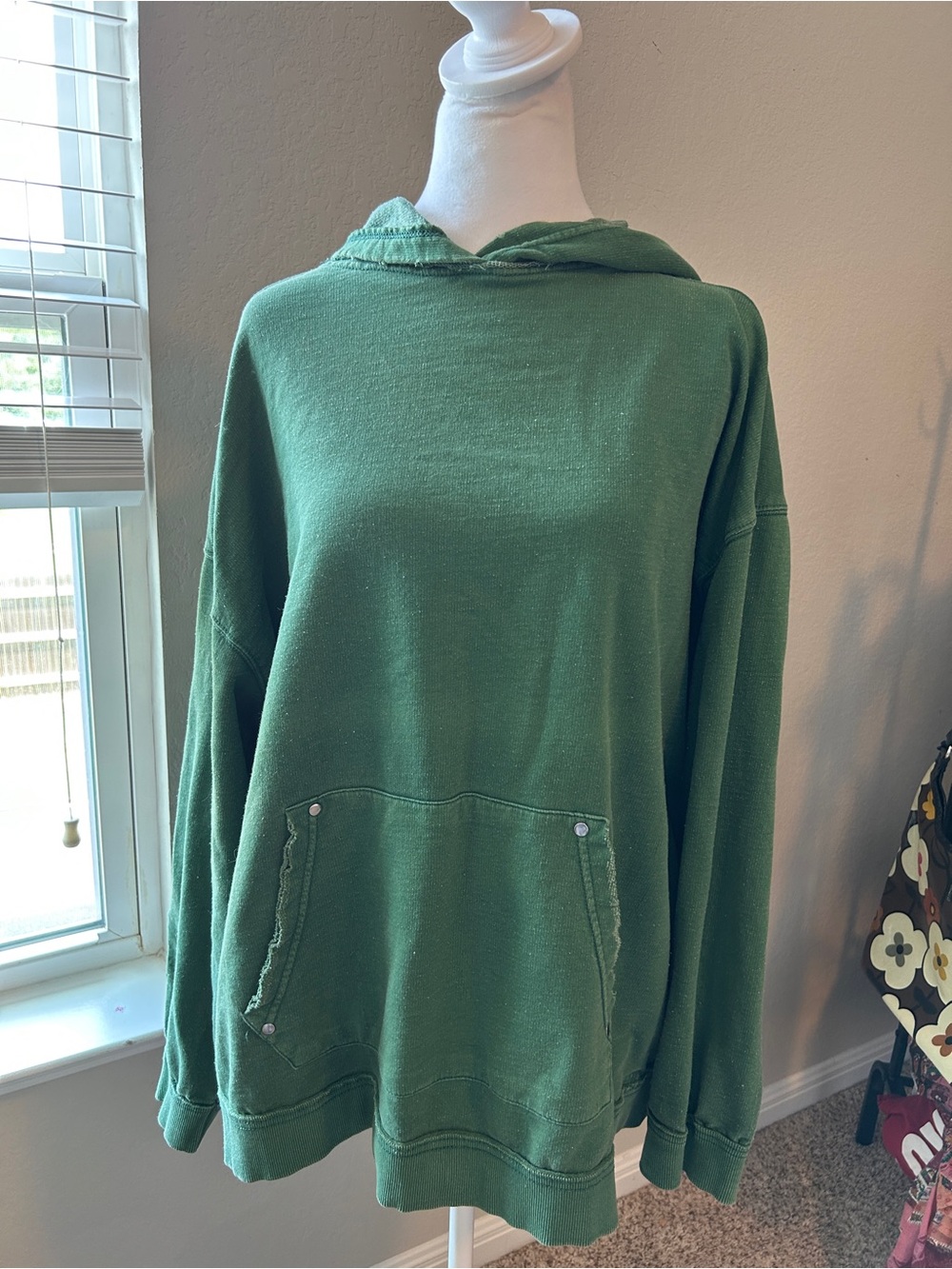 BDG Urban Outfitters Green Oversized Hoodie Womens Size Large - Picture 2 of 10